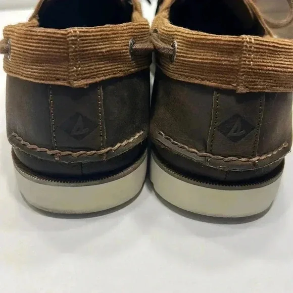Men’s Sperry top-sider shoes leather and corduroy size 10.5M - Picture 3 of 6